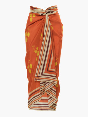 De La Falaise Cotton Silk Sarong | Orange Mangos De La Falaise Cotton Silk Sarong | Orange Mangos