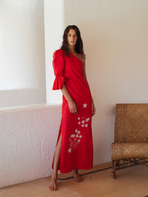 Buenaventura Cotton Maxi Dress | Red Buenaventura Cotton Maxi Dress | Red