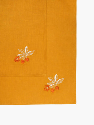 Embroidered Linen Napkins | Chontaduro Fruit Embroidered Linen Napkins | Chontaduro Fruit