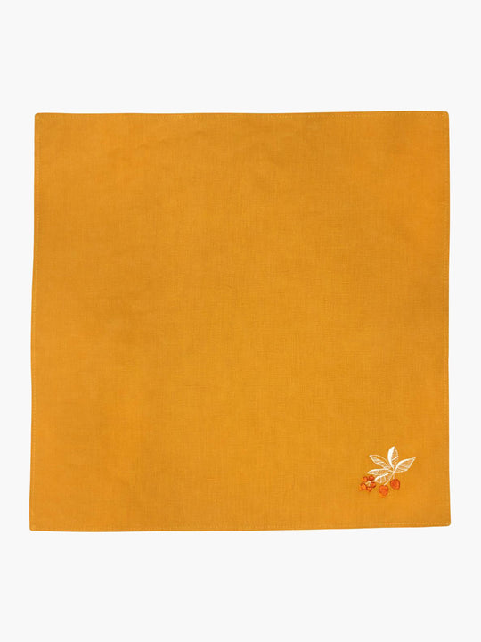 Embroidered Linen Napkins | Chontaduro Fruit