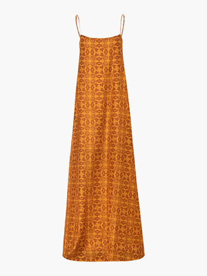 Copa del Sol Cotton-Silk Maxi Dress | Mustard Arabesque Copa del Sol Cotton-Silk Maxi Dress | Mustard Arabesque