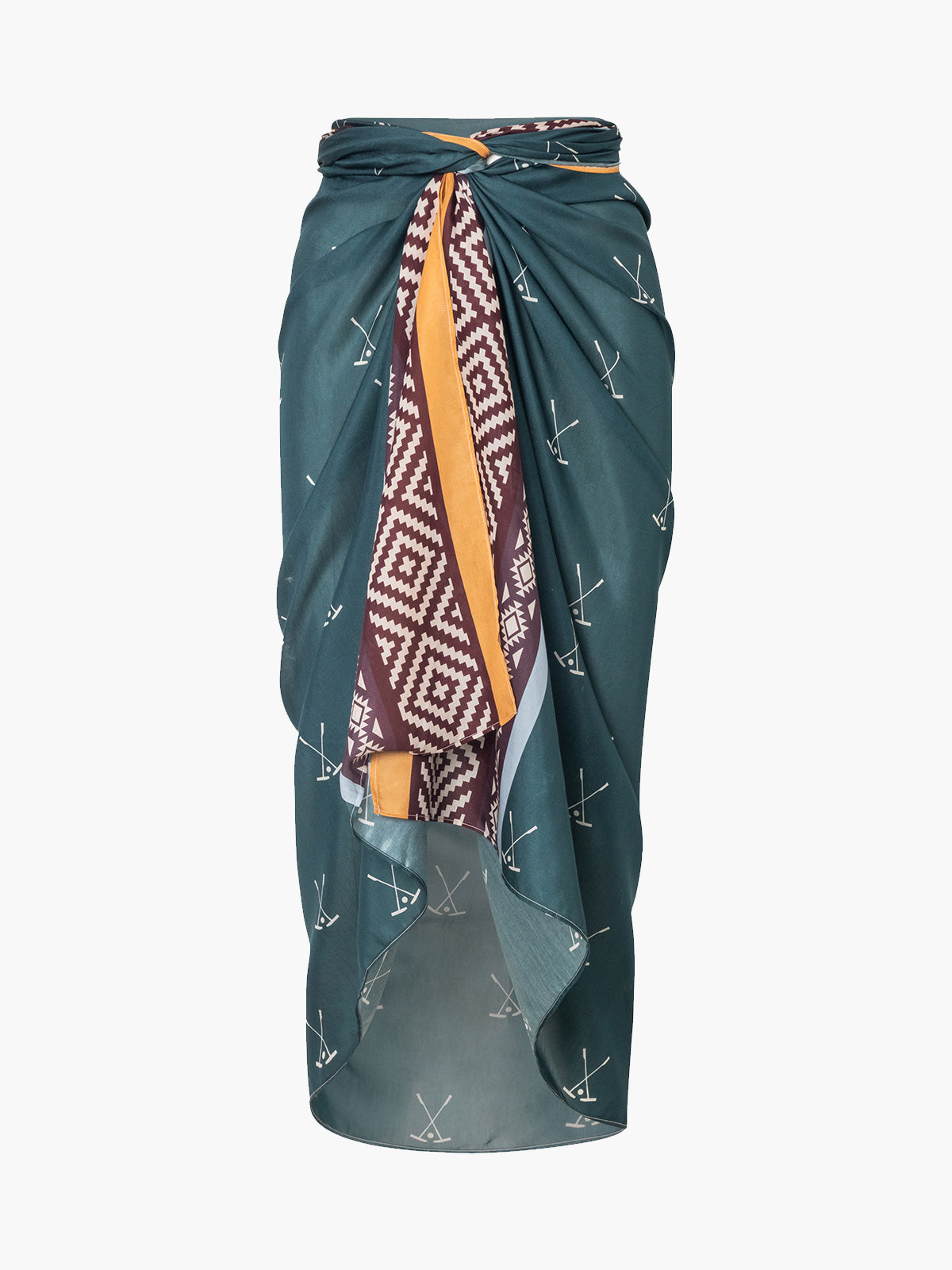 De La Falaise Cotton-Silk Sarong | Green Mallets De La Falaise Cotton-Silk Sarong | Green Mallets