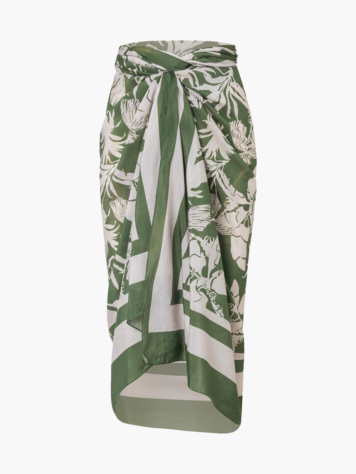 De La Falaise Cotton-Silk Sarong | Green Palms De La Falaise Cotton-Silk Sarong | Green Palms