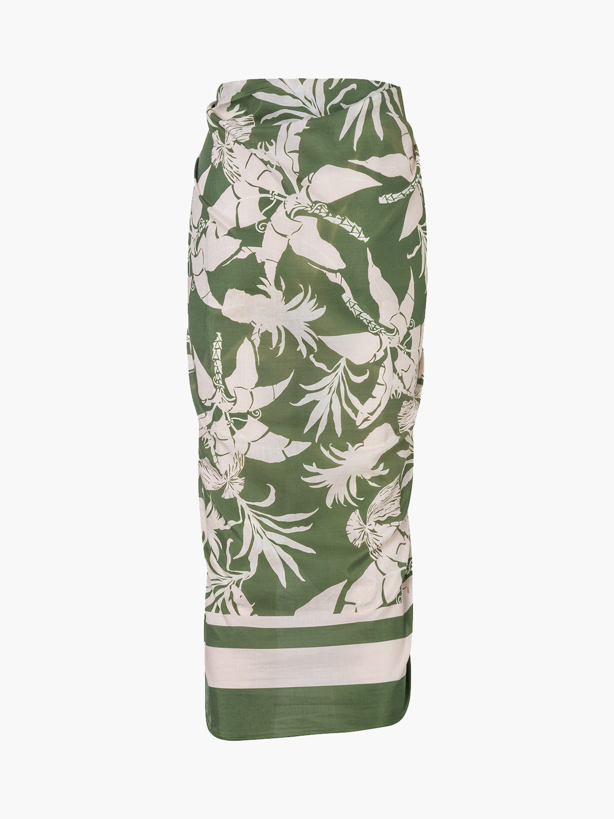 De La Falaise Cotton-Silk Sarong | Green Palms