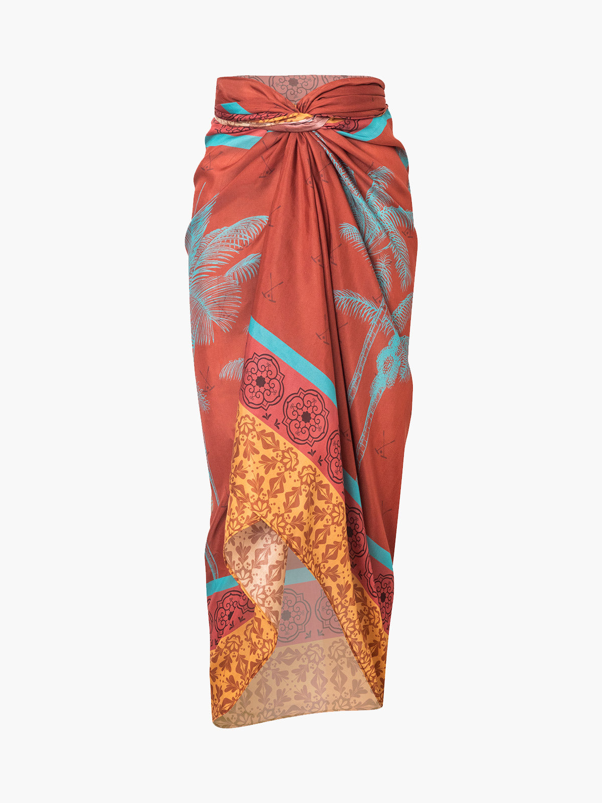 De La Falaise Cotton-Silk Sarong | Terracota Palms De La Falaise Cotton-Silk Sarong | Terracota Palms