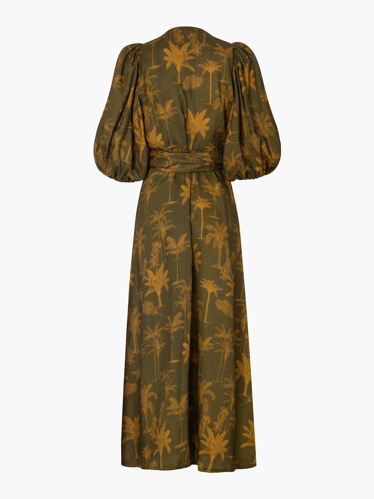 Ermita Wrap Around Midi Linen Dress | Green Palms Ermita Wrap Around Midi Linen Dress | Green Palms