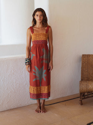 Sol de Occidente Cotton-Silk Midi Dress | Terracota Palms Sol de Occidente Cotton-Silk Midi Dress | Terracota Palms