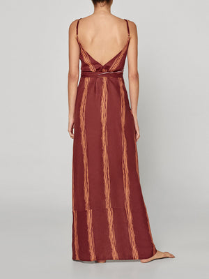 Sophia Linen Dress | Wine Stripes Sophia Linen Dress | Wine Stripes