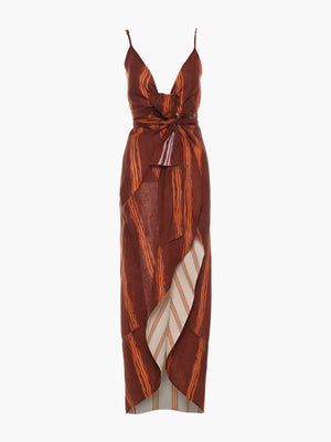 Sophia Linen Dress | Wine Stripes Sophia Linen Dress | Wine Stripes