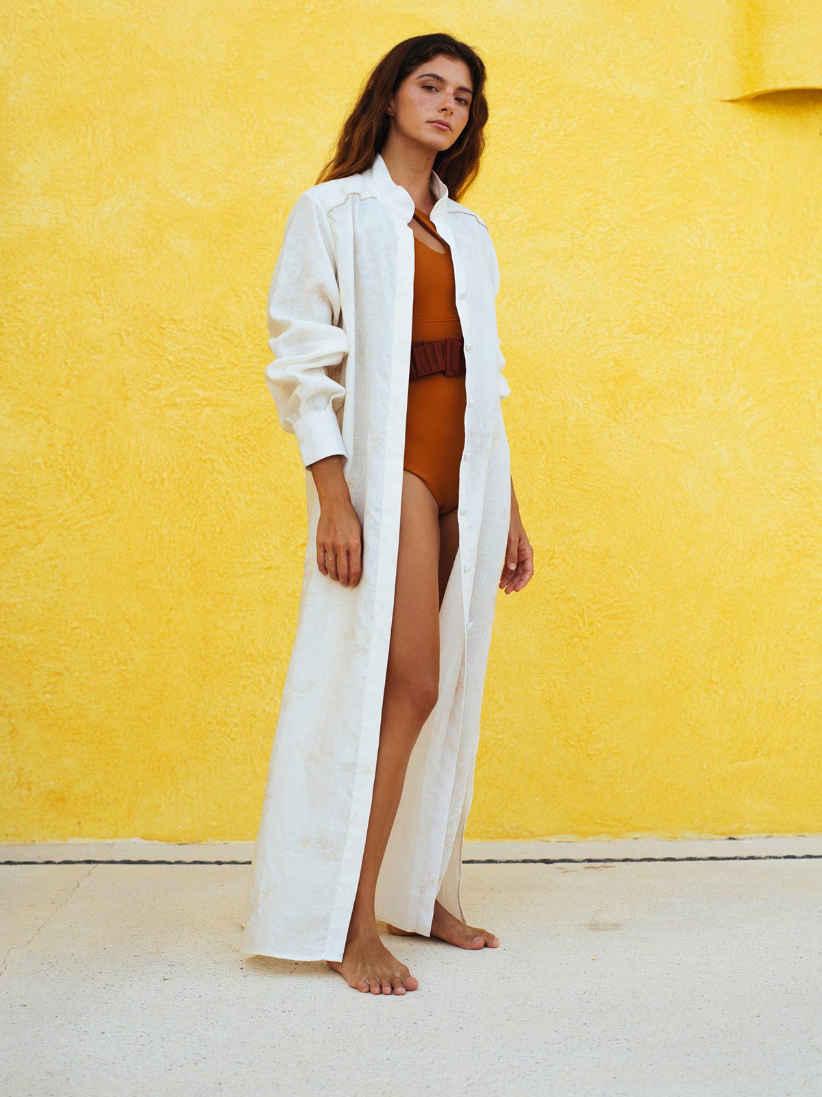 Thalia Linen Shirt Maxi Dress | Ivory Thalia Linen Shirt Maxi Dress | Ivory