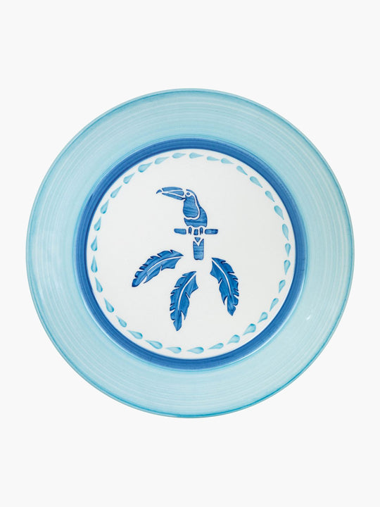 Hand Painted Dinner Plate | Blue Tucan