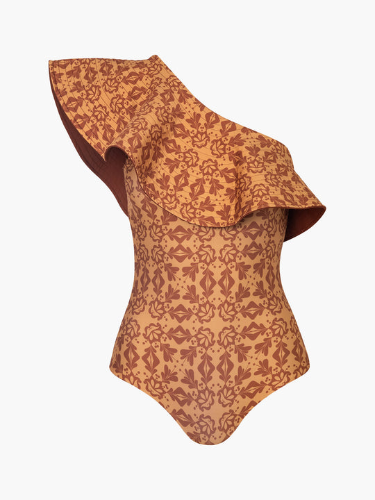 Tucan One Piece | Mustard Arabesque/Brown