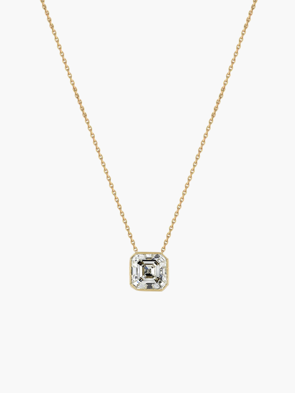 Amazon.com: 14k Yellow Gold 4-Prong Basket Asscher-Cut Diamond Solitaire  Pendant (1/3 cttw, G-H, VS2-SI1) : Clothing, Shoes & Jewelry