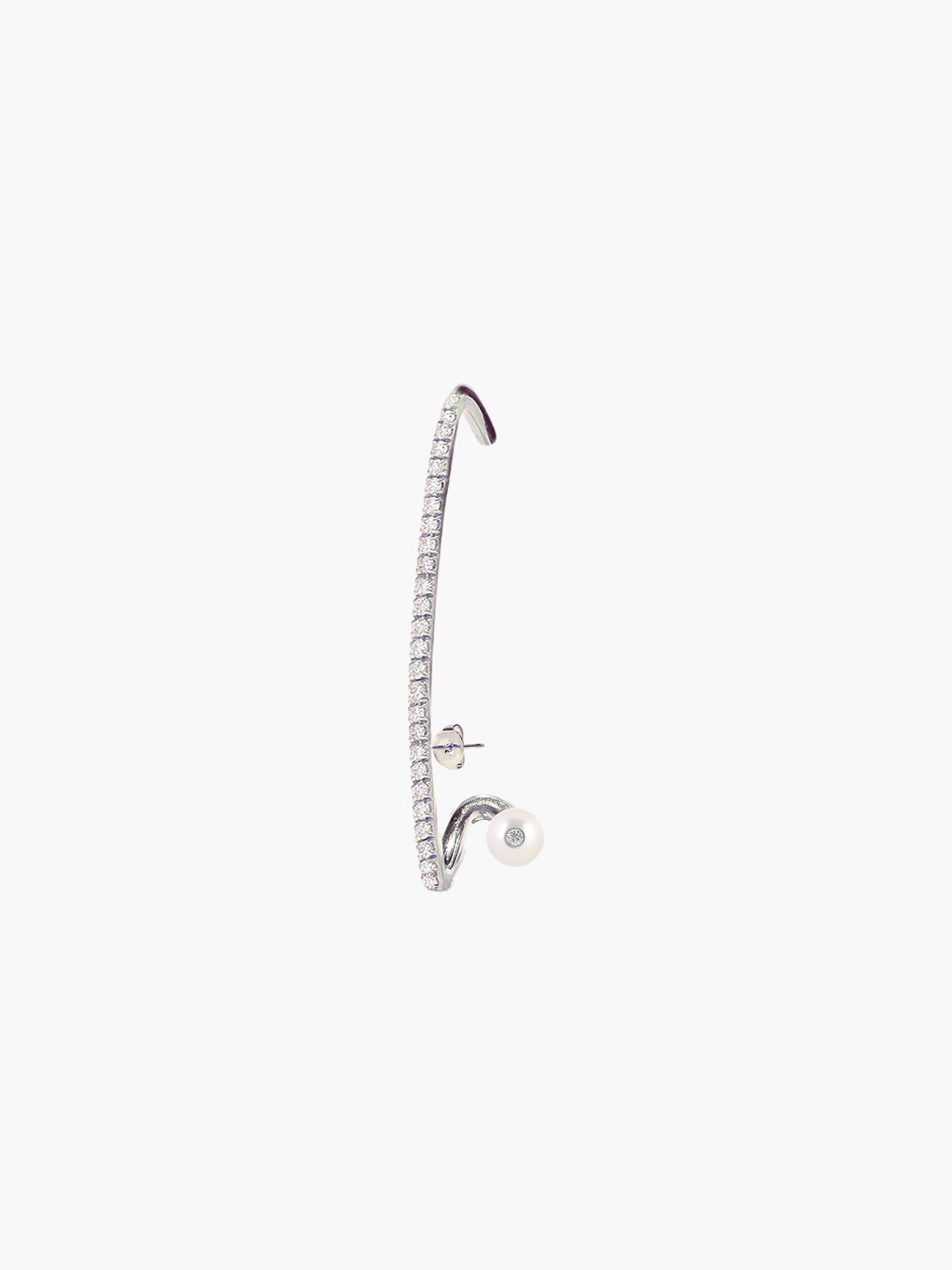 Crescendo Flare Pearl Pave Earring Crescendo Flare Pearl Pave Earring - Fashionkind