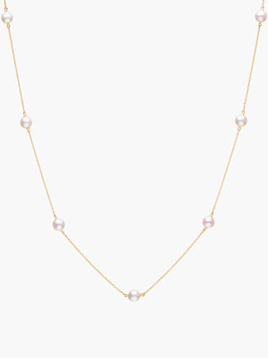 Akoya Pearl Station Necklace Akoya Pearl Station Necklace