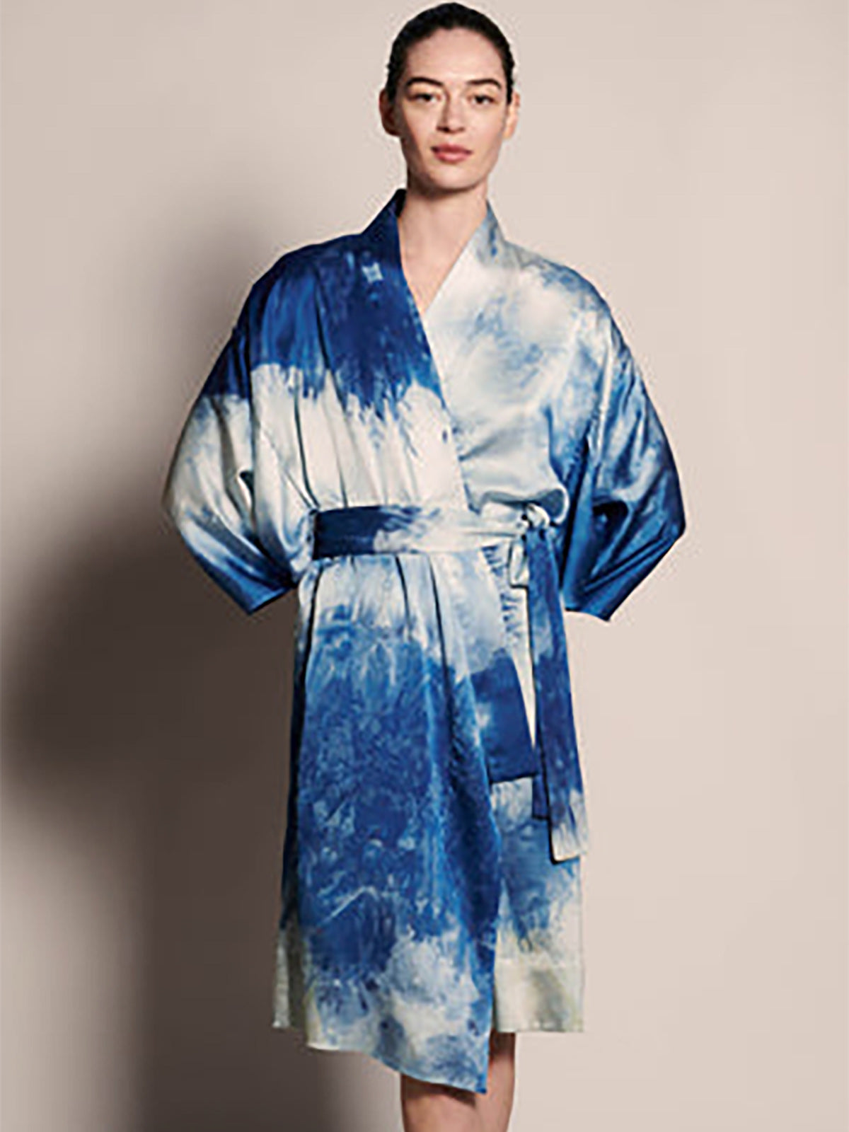 7/8 Kimono Robe | Indigo Ice