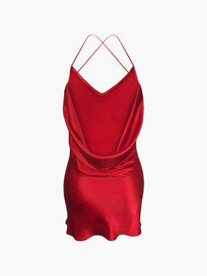Dropper Silk Dress | Crimson Dropper Silk Dress | Crimson