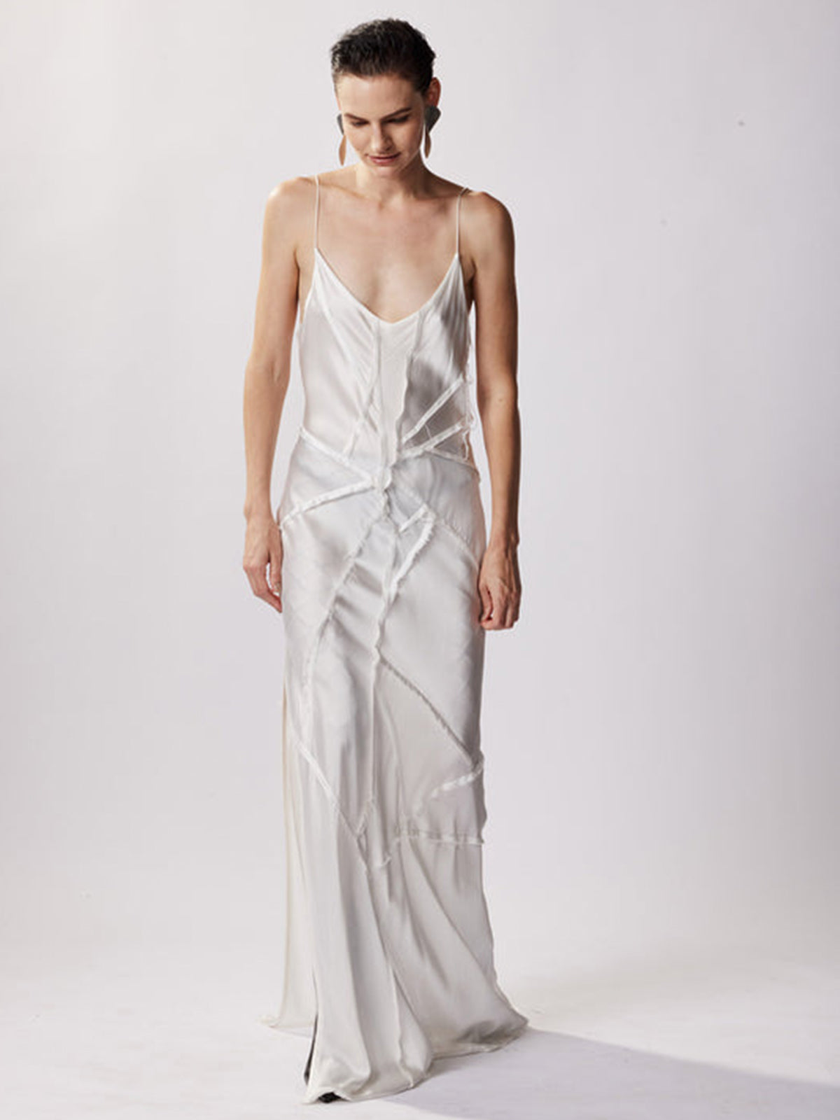 Elongated Recycled Dress with Slit | Ash