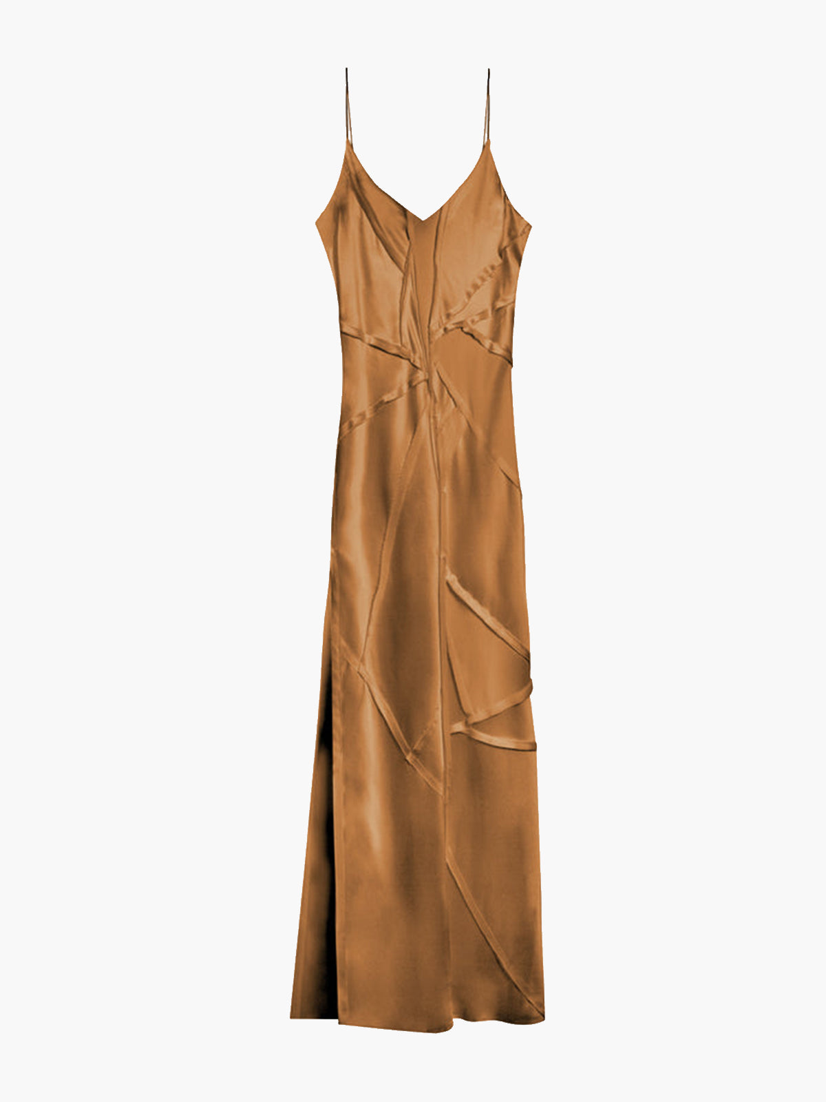 Elongated Recycled Dress with Slit | Walnut