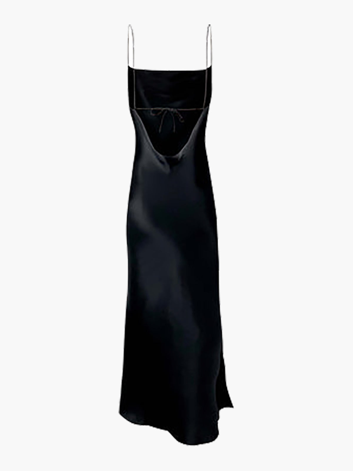 Juno Front Slit Slip Dress | Black