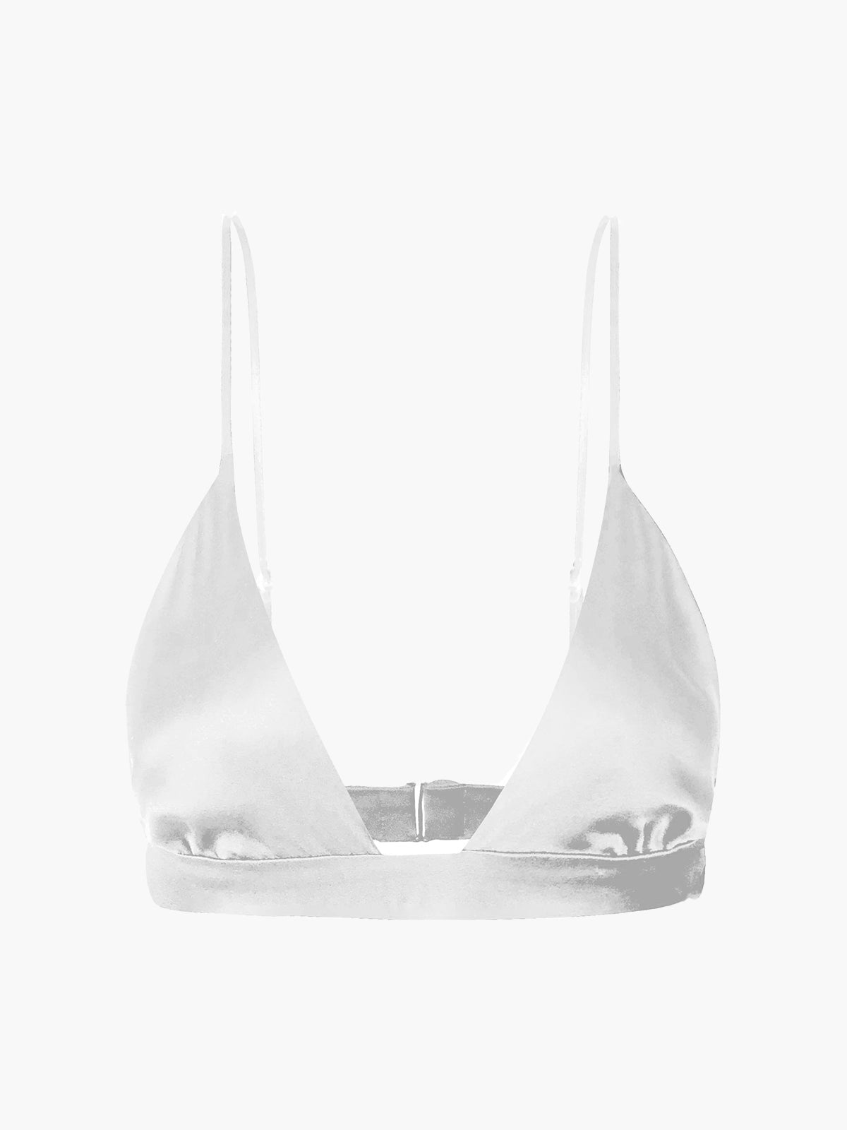 Soft Triangle Bra in Off White with Leavers lace