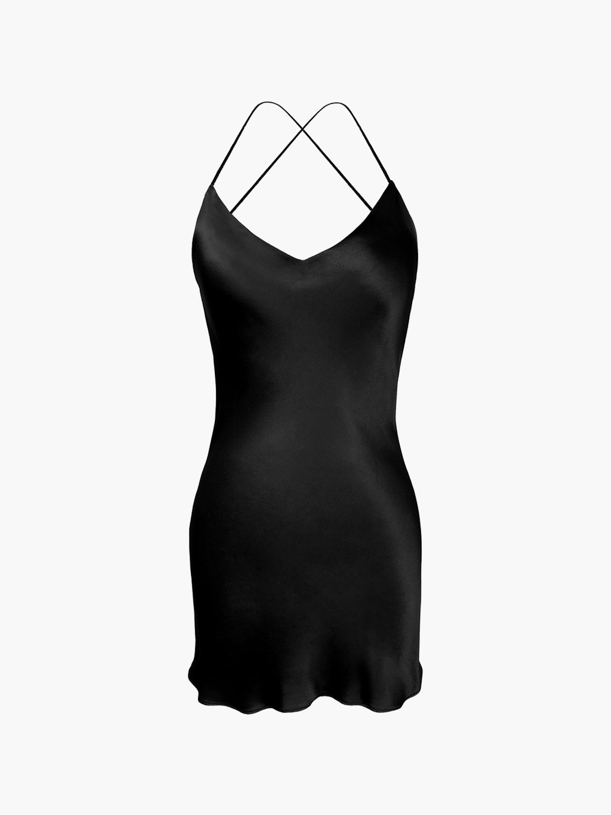 Dropper Silk Slip Dress | Black Dropper Silk Slip Dress | Black