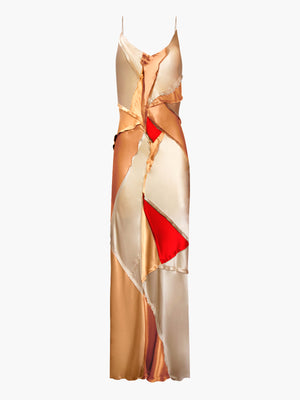 Elongated Recycled Dress With Slit | Clay Combo Elongated Recycled Dress With Slit | Clay Combo