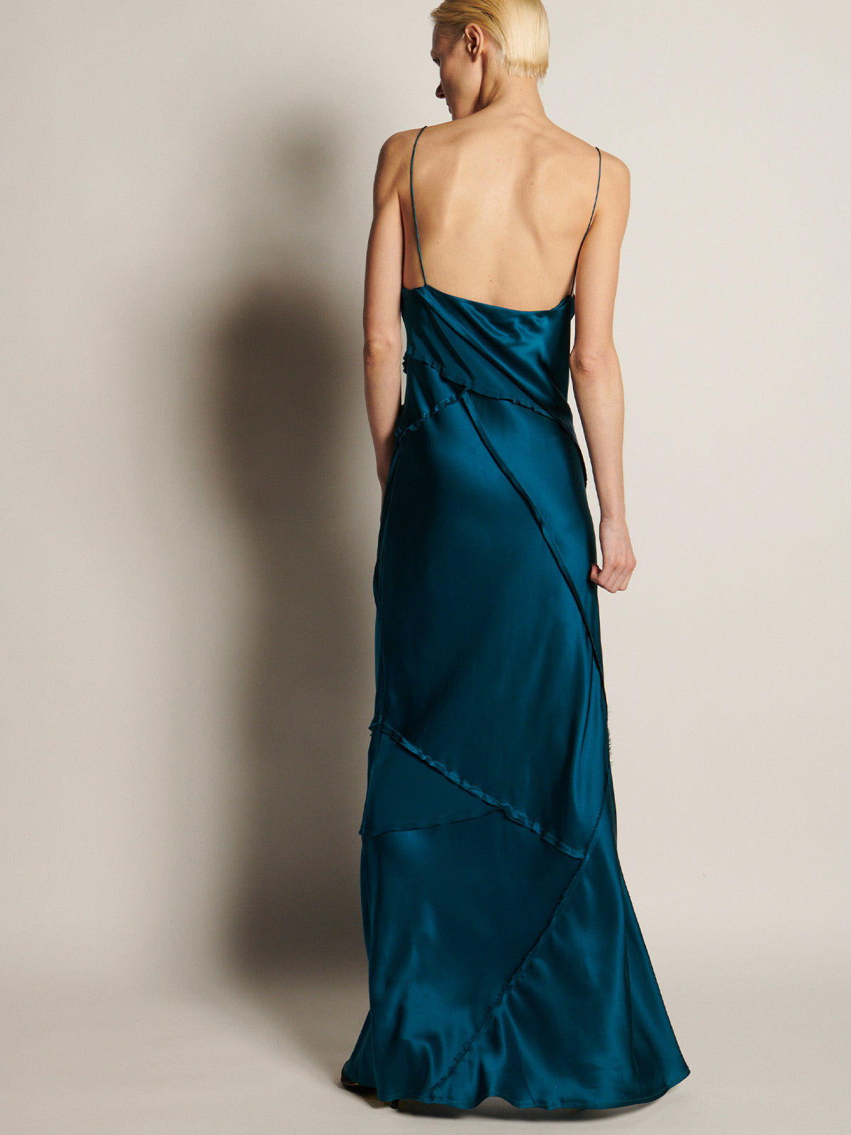 Elongated Recycled Dress With Slit | Teal Elongated Recycled Dress With Slit | Teal