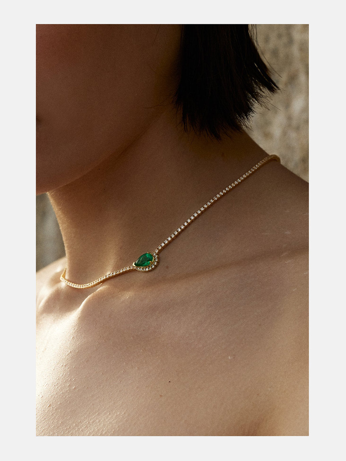 Emerald Trace Diamond Eternity Necklace Emerald Trace Diamond Eternity Necklace