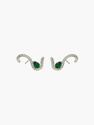 Emerald Trace Pave Earring Emerald Trace Pave Earring