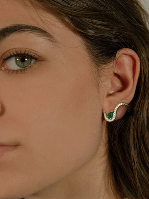 Emerald Trace Pave Earring Emerald Trace Pave Earring
