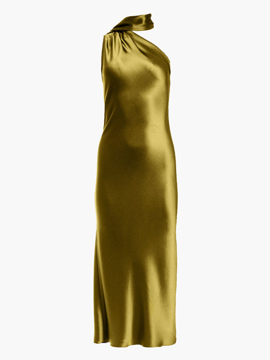 One Shoulder Bias Dress With Scarf | Plantation