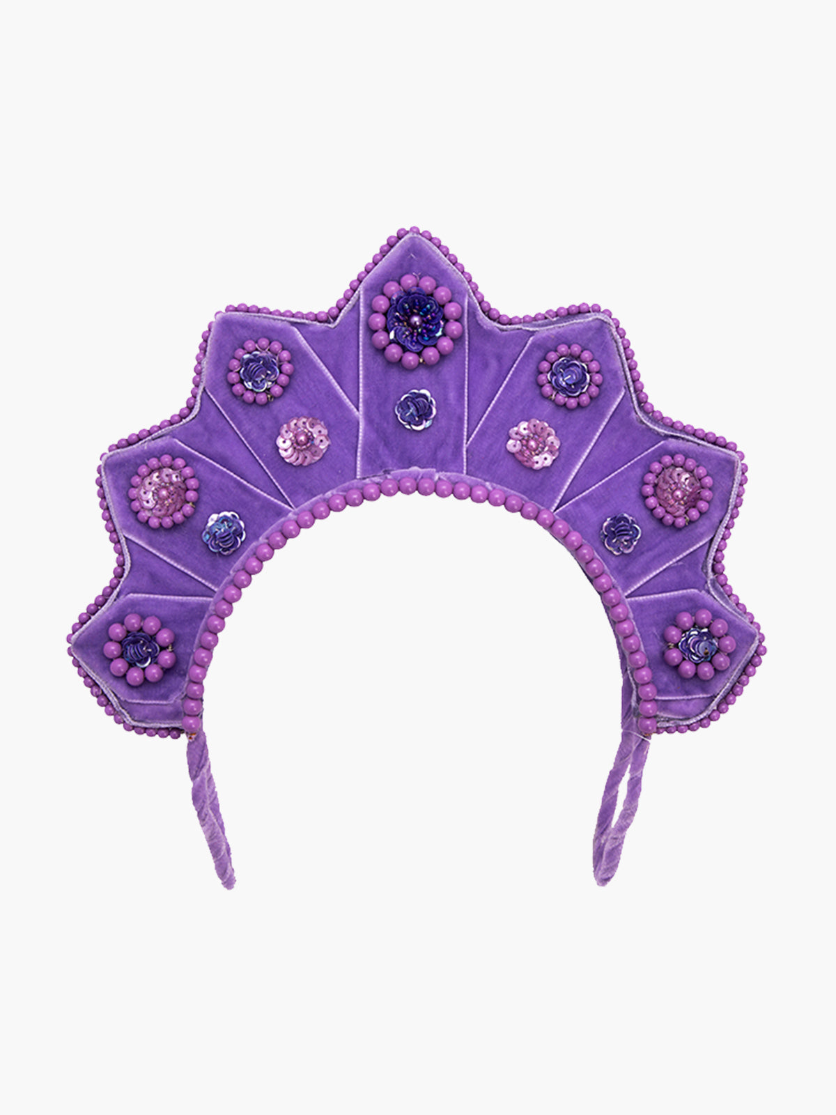 Floral Velvet Purple Headpiece