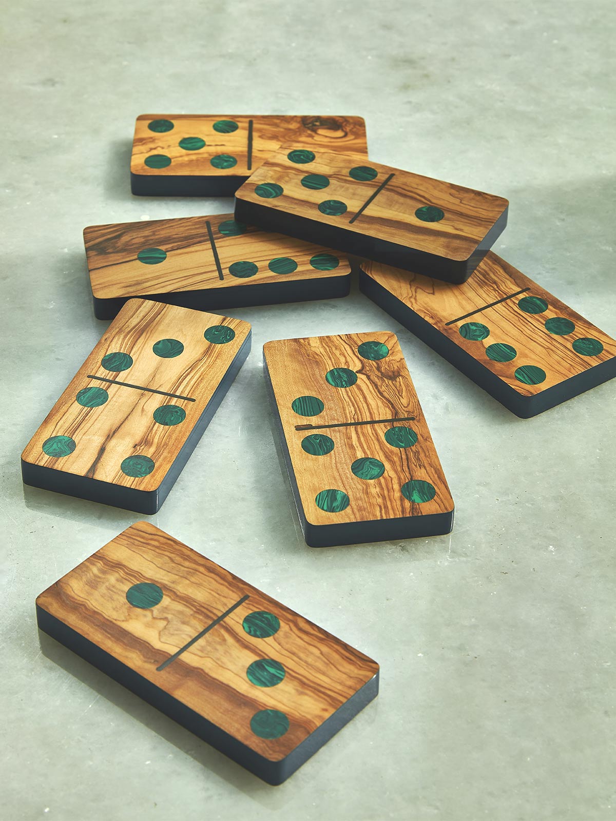 Large Olive Wood Domino Set