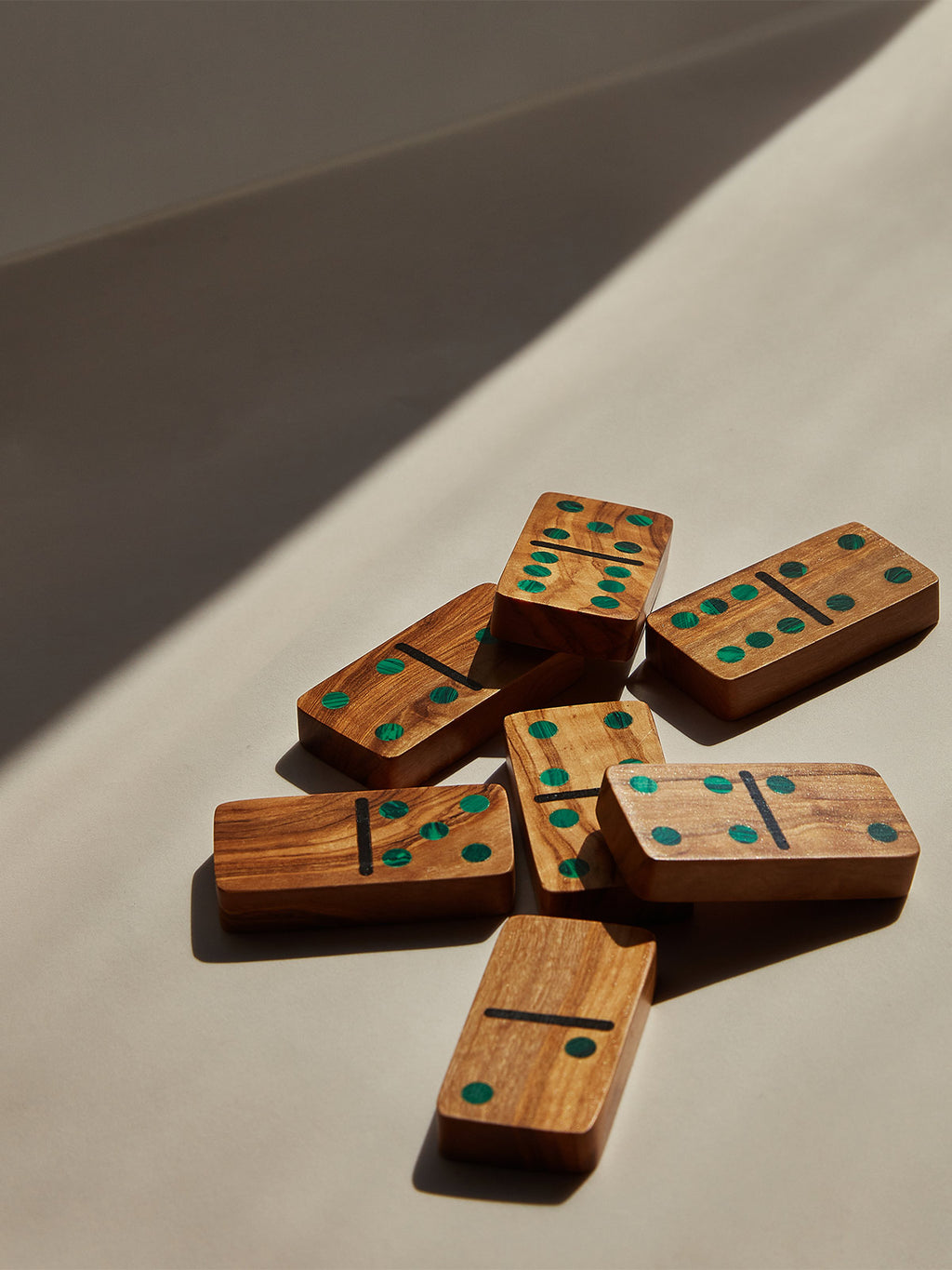 Small Olive Wood Domino Set