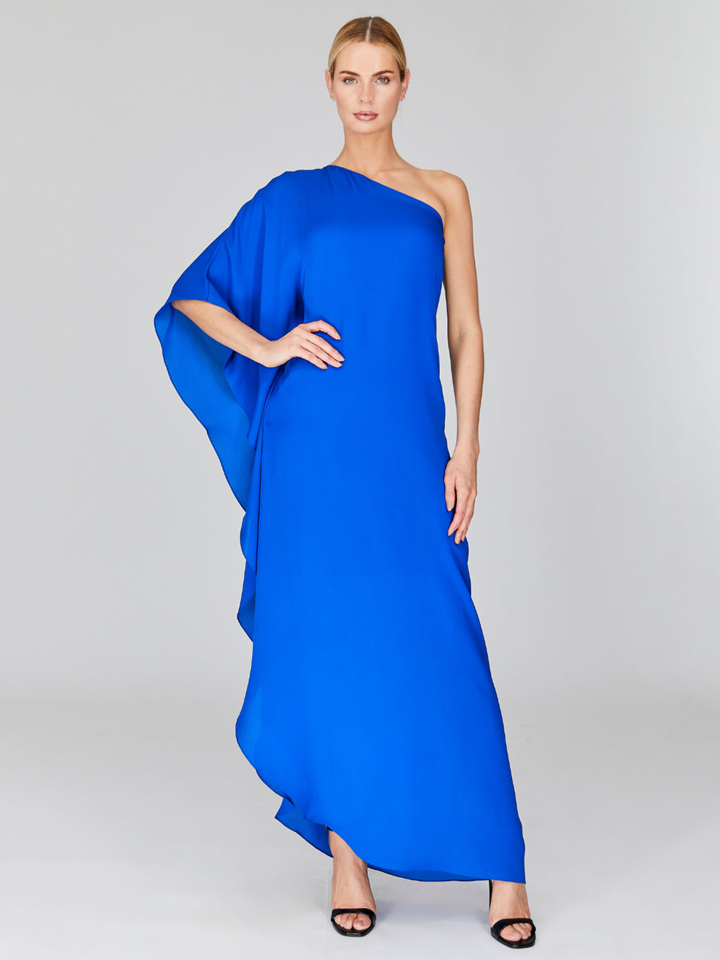 Silk Georgette Long Trapeze Gown