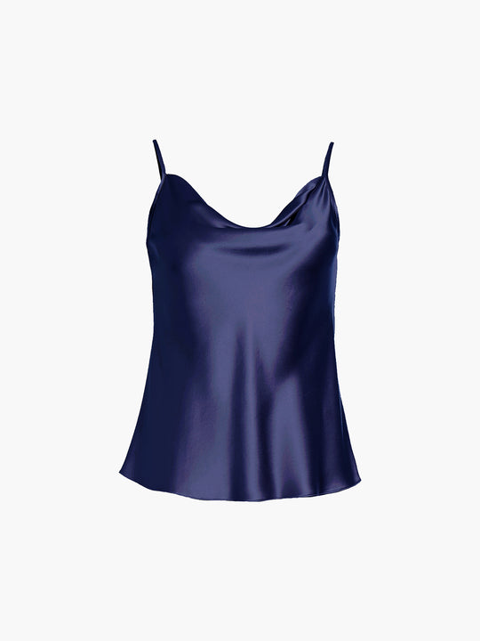 Draped Spaghetti Strap Cami | Marine