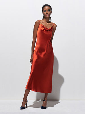 Draped Spaghetti Strap Midi Dress | Marine Draped Spaghetti Strap Midi Dress | Marine - Fashionkind