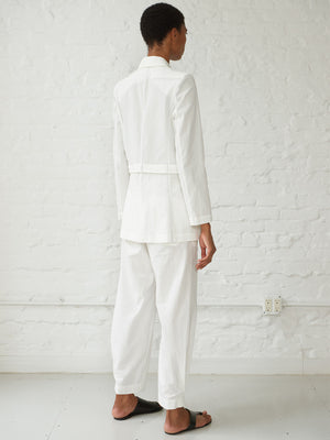 Tamara Convertible Japanese Cotton Blazer | White Tamara Convertible Japanese Cotton Blazer | White