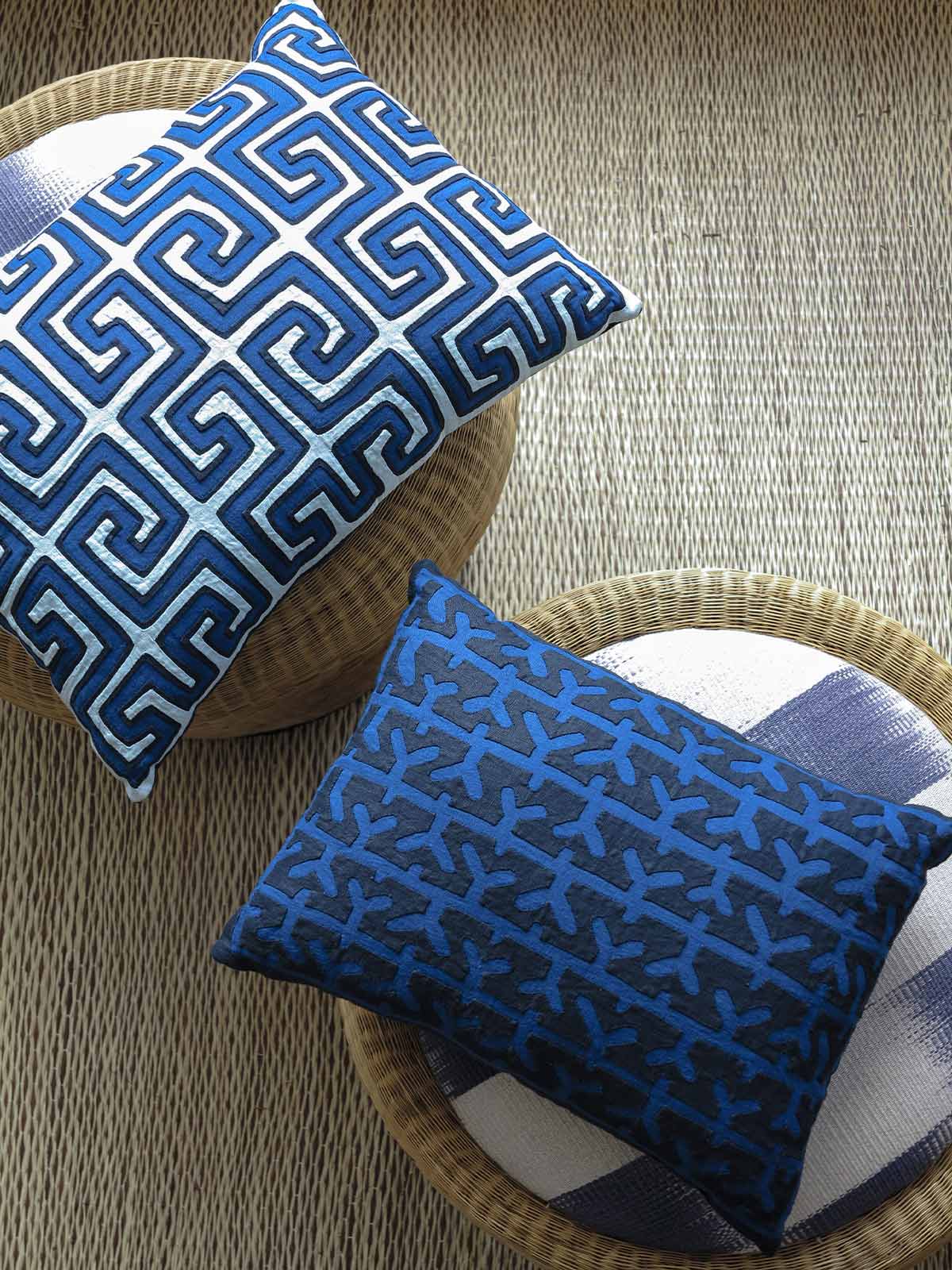 Kuna Cushion | Navy/Royal Blue Kuna Cushion | Navy/Royal Blue