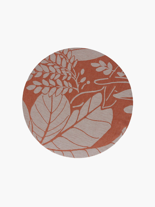 Linen Damask Tutti Le Foglie Charger Plate | Peach