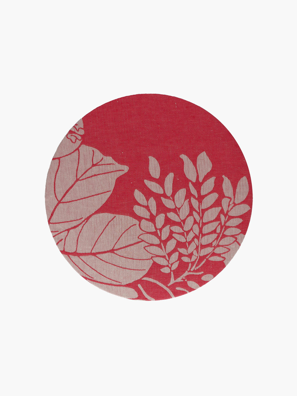 Linen Damask Tutti Le Foglie Charger Plate | Rosso