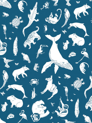 Constellation Safari Wallpaper | Blue Constellation Safari Wallpaper | Blue
