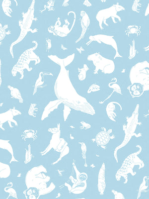 Constellation Safari Wallpaper | Day Blue Constellation Safari Wallpaper | Day Blue