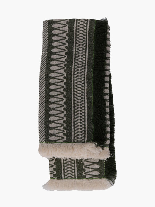 Linen Damask Cesta Set of 2 Linen Napkins | Verde Giunglia