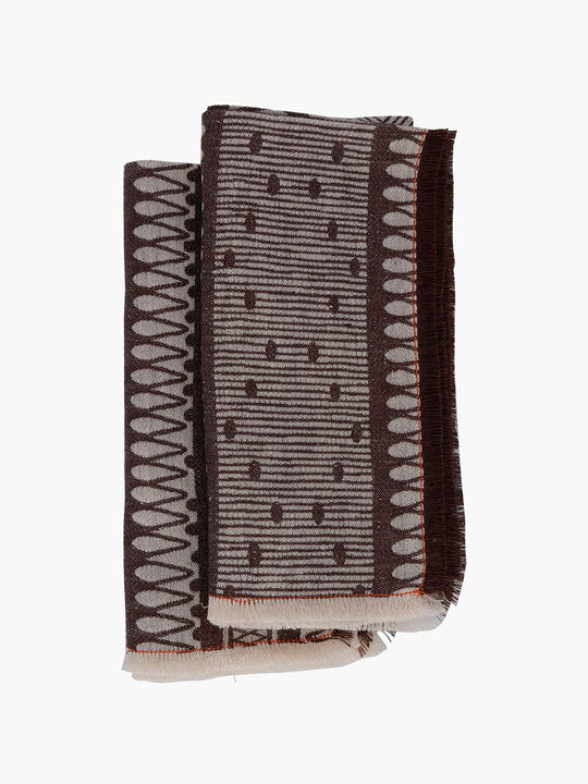 Linen Damask Cesta Set of 2 Linen Napkins | Café Tostado