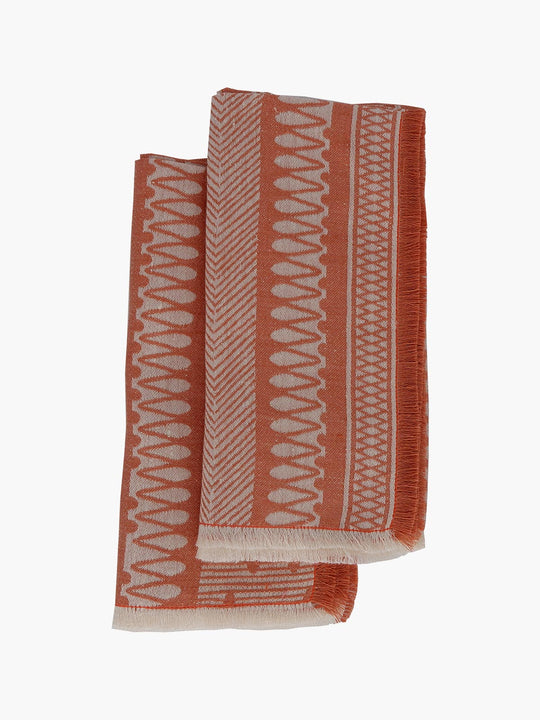 Linen Damask Cesta Set of 2 Linen Napkins | Peach