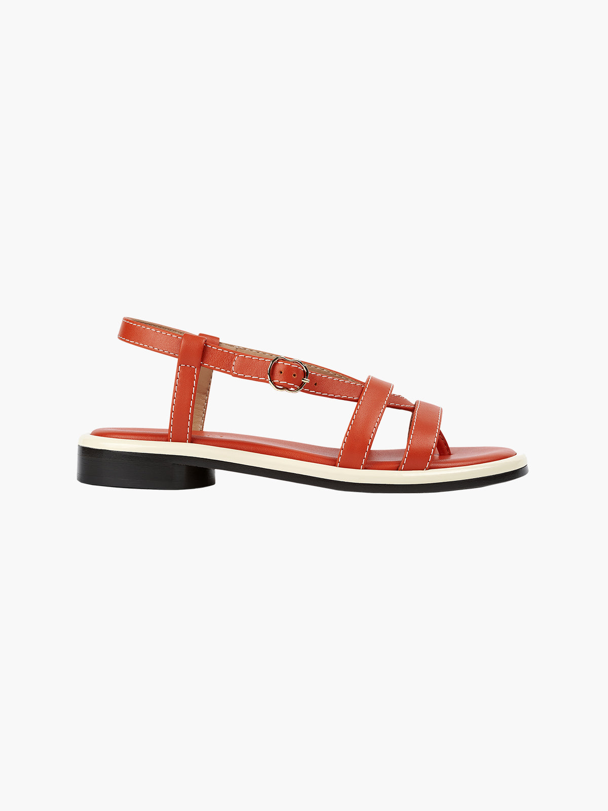 Olympe Sandals | Smooth Leather Orange