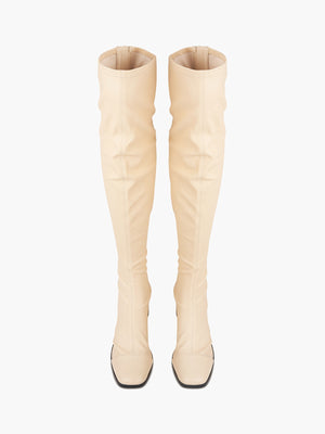 Whisper Over the Knee Boots | Nappa Stretch Pompeii White Whisper Over the Knee Boots | Nappa Stretch Pompeii White