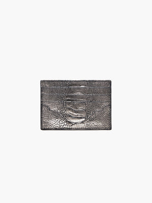 Card Holder Ostrich Shin | Gunmetal Card Holder Ostrich Shin | Gunmetal